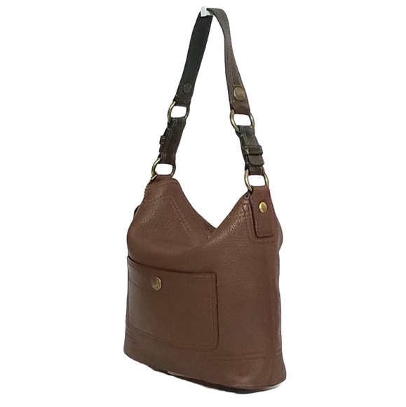 Vintage Coach Chelsea Pebbled North South Turn Lock Hobo Bag in Dark Brown 10947 - Picture 9 of 12